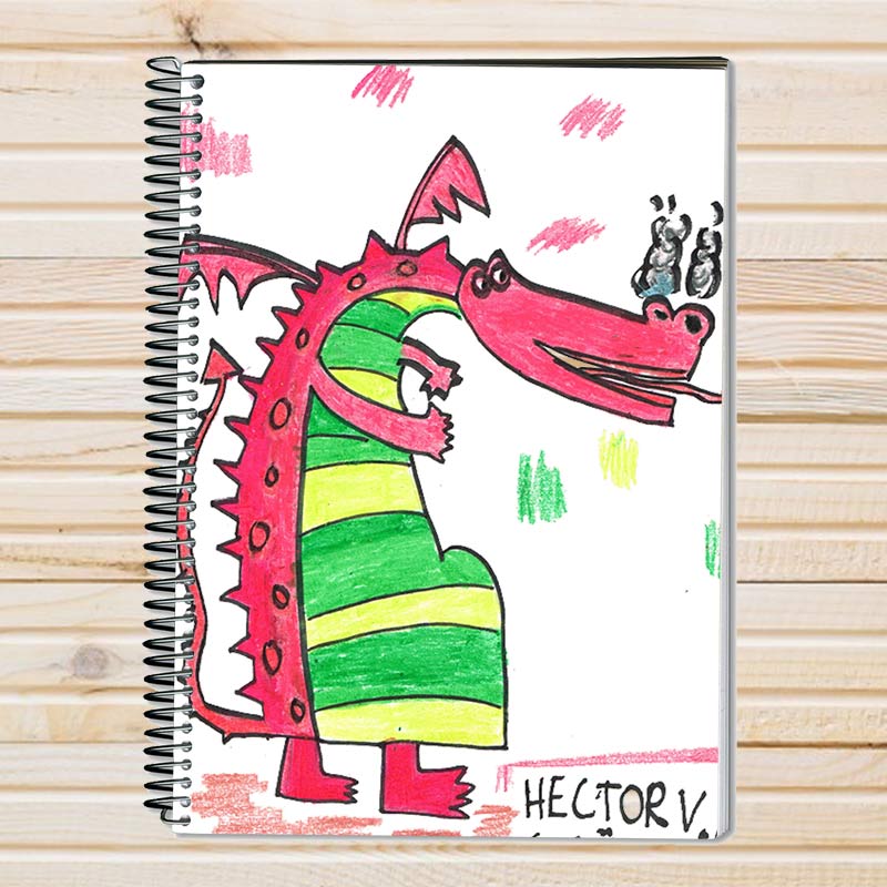 Cuaderno personalizado con el dibujo de tu hijo