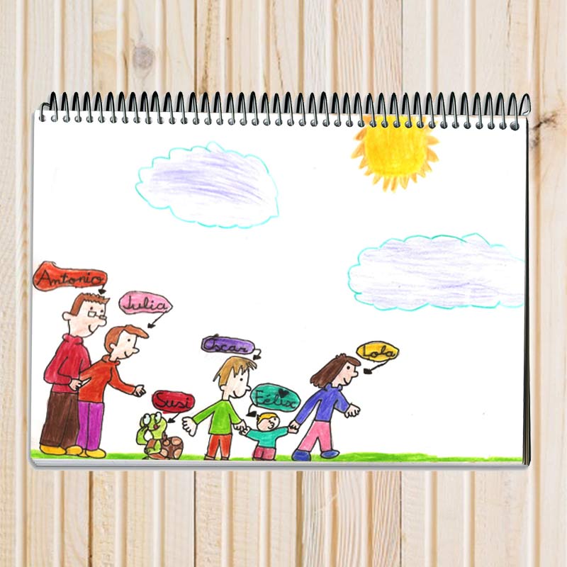 Regalos personalizados: Regalos con el dibujo de tus hijos: Cuaderno personalizado con el dibujo de tu hijo