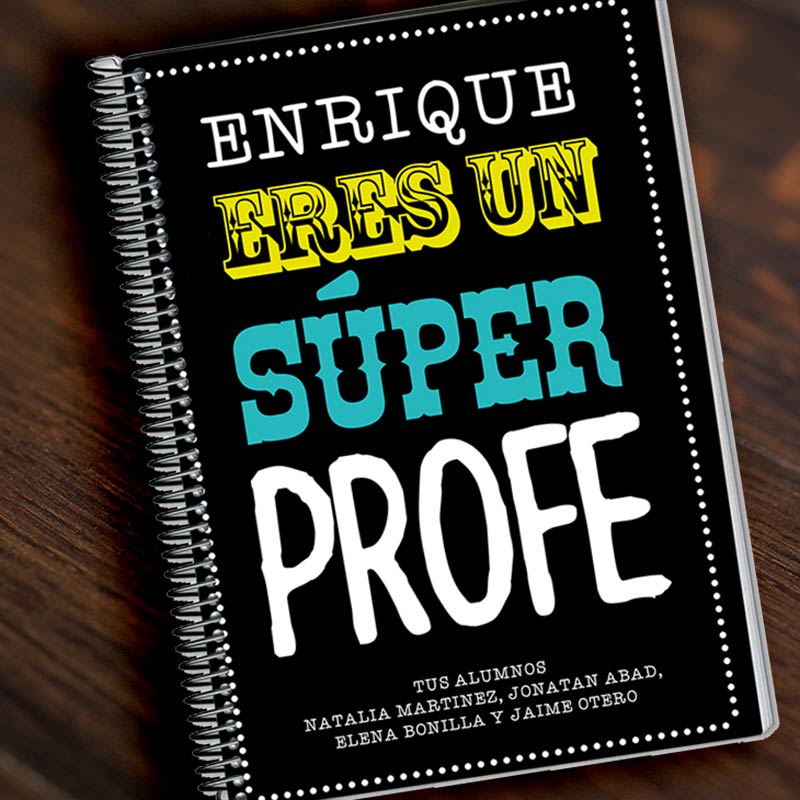 Regalos personalizados: Cuadernos: Cuaderno Súper Profe personalizado