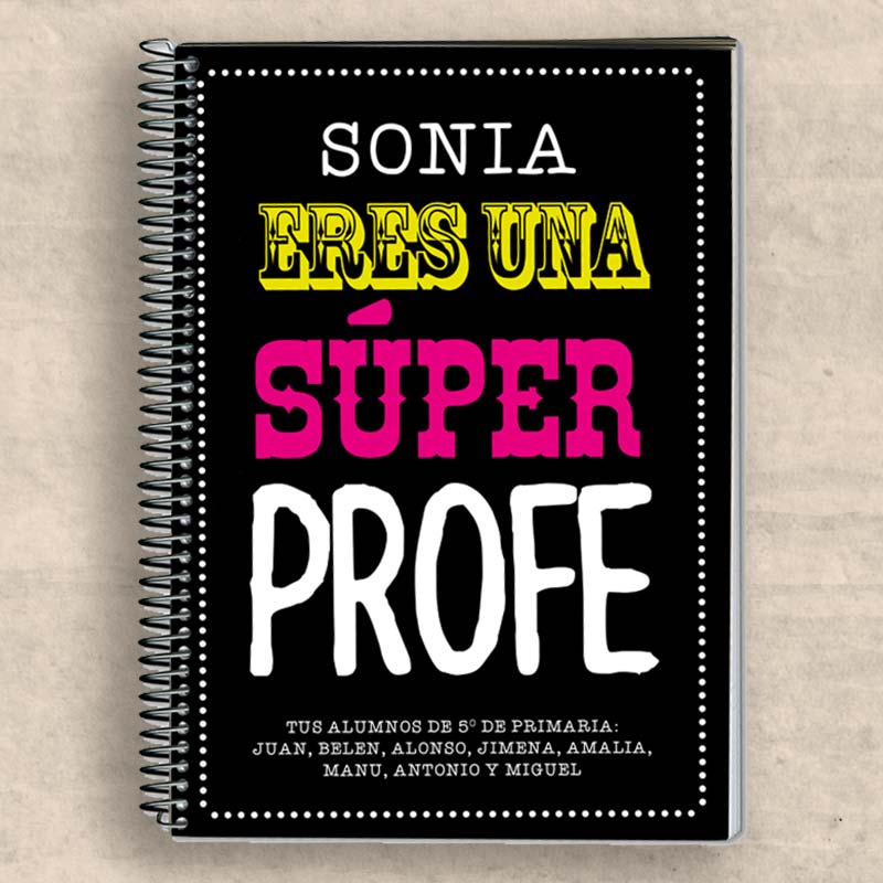 Regalos personalizados: Cuadernos: Cuaderno Súper Profe personalizado