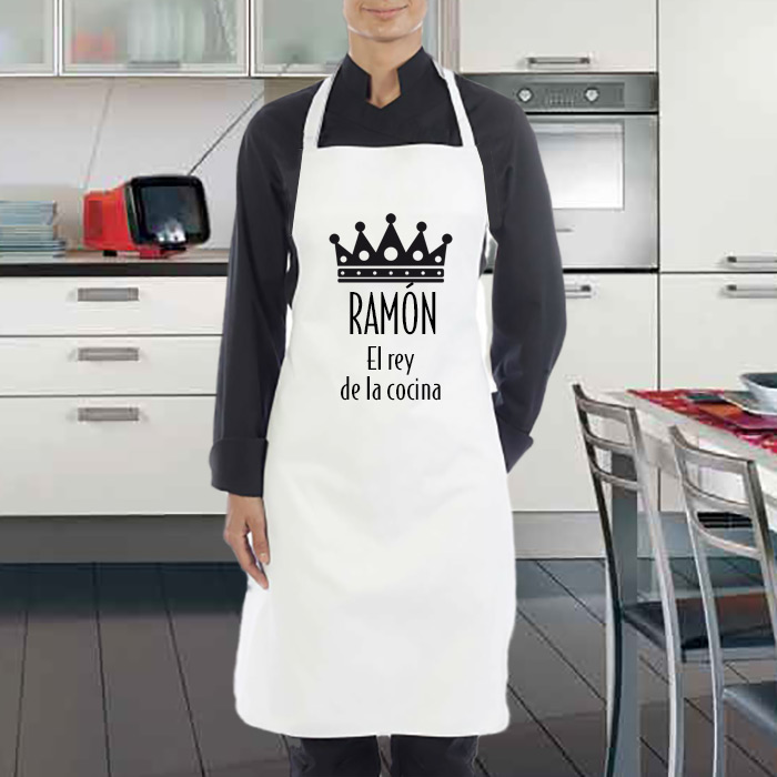 Delantal El rey de la cocina personalizado