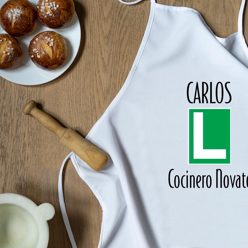 Regalos personalizados: Delantales personalizados: Delantal para cocineros novatos personalizado