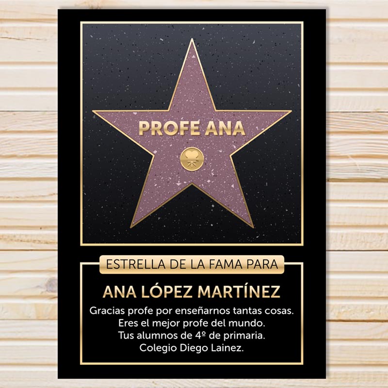 Regalos personalizados: Diseño y decoración: Estrella de la fama personalizada para profesores