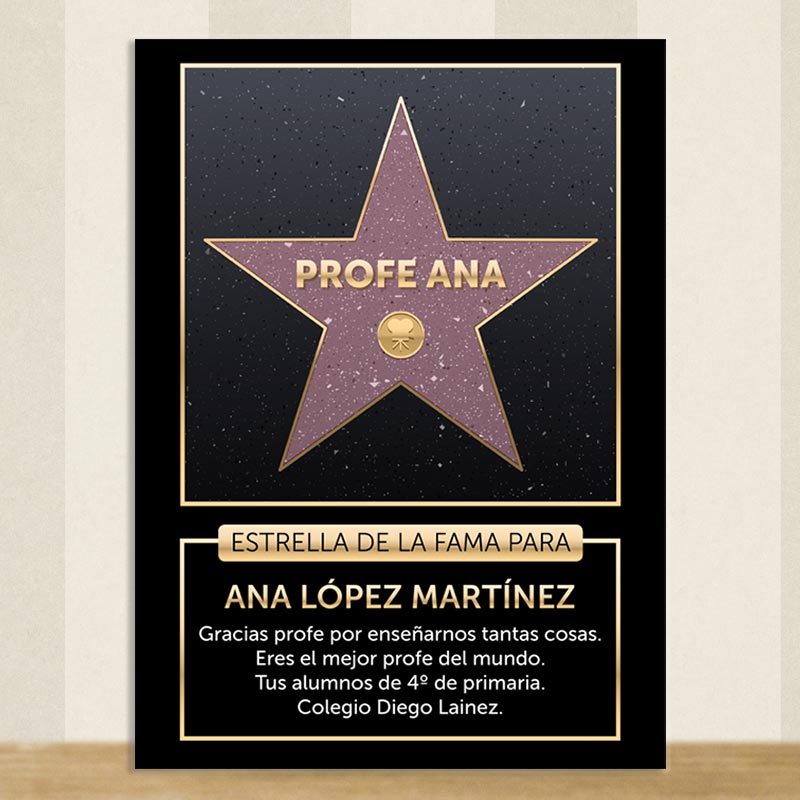 Regalos personalizados: Diseño y decoración: Estrella de la fama personalizada para profesores