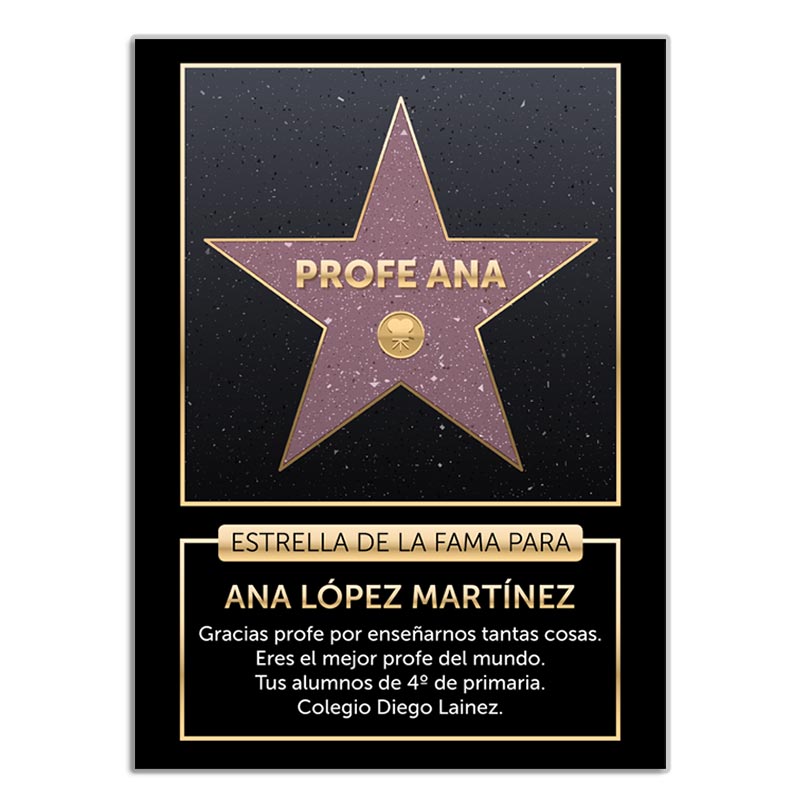 Regalos personalizados: Diseño y decoración: Estrella de la fama personalizada para profesores