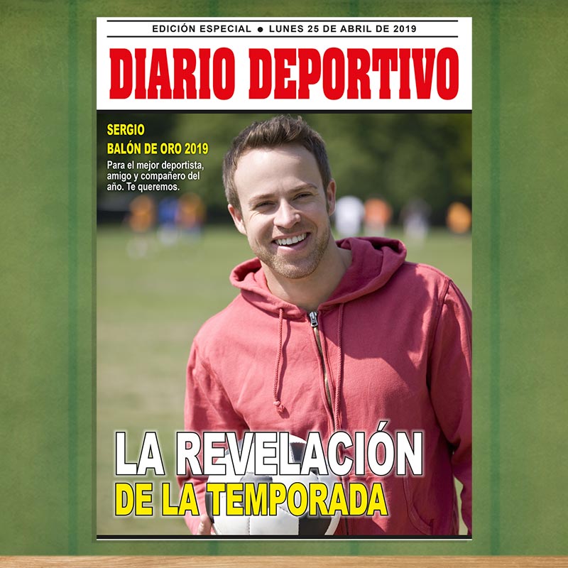 Regalos personalizados: Diseño y decoración: Falsa portada de periódico "Diario Deportivo"