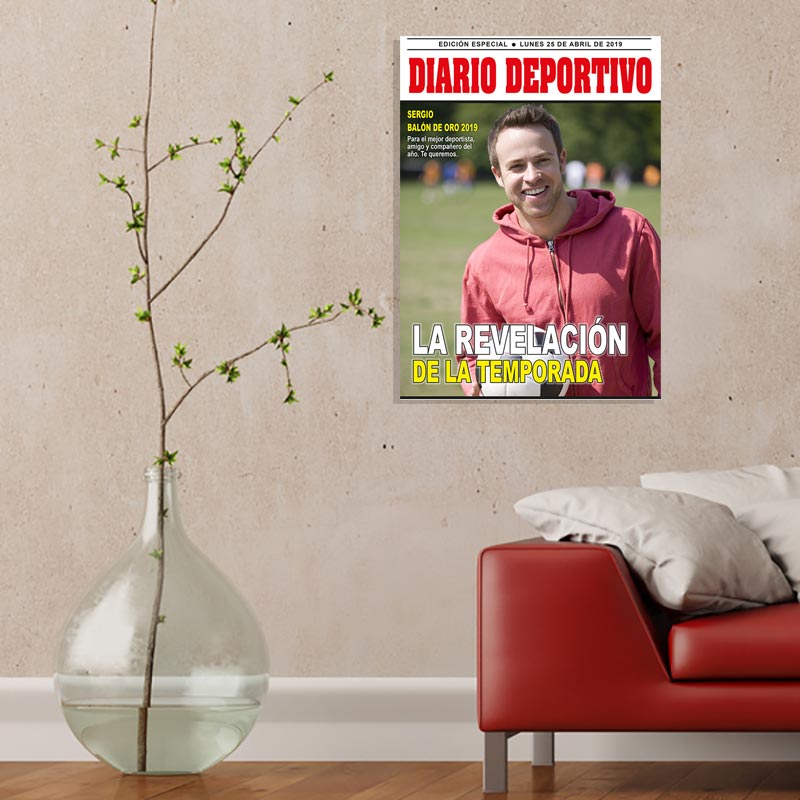 Regalos personalizados: Diseño y decoración: Falsa portada de periódico "Diario Deportivo"