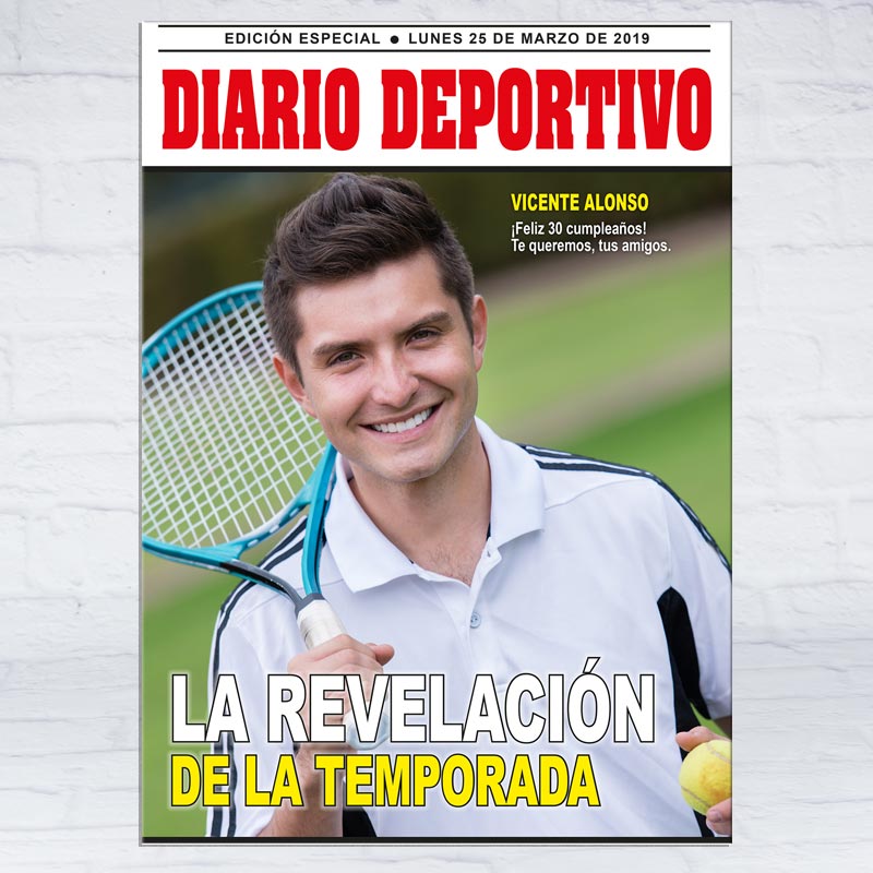 Regalos personalizados: Diseño y decoración: Falsa portada de periódico "Diario Deportivo"