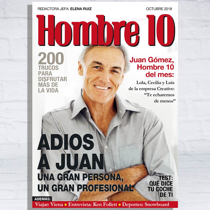 Regalos personalizados: Diseño y decoración: Falsa portada de revista despedida de trabajo