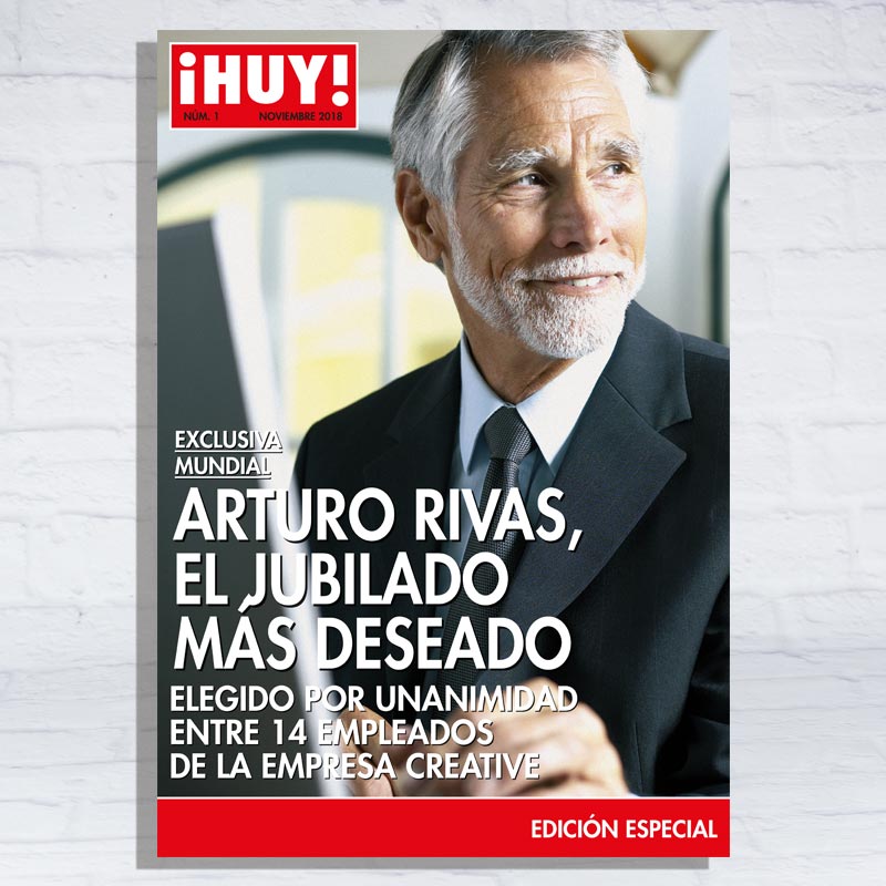 Regalos personalizados: Diseño y decoración: Falsa portada de revista para Jubilación