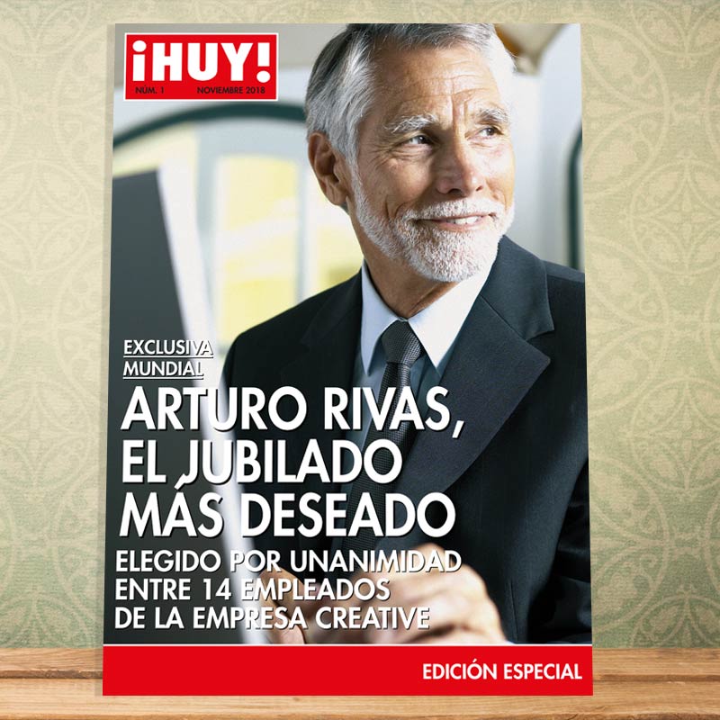 Regalos personalizados: Diseño y decoración: Falsa portada de revista para Jubilación