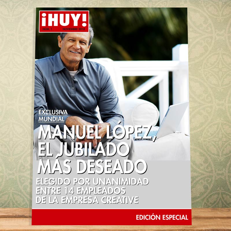 Regalos personalizados: Diseño y decoración: Falsa portada de revista para Jubilación