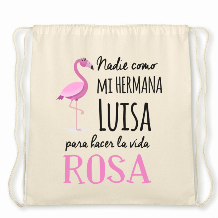 Regalos personalizados: Regalos con nombre: Mochila de cuerdas BIO personalizada "Flamenco"