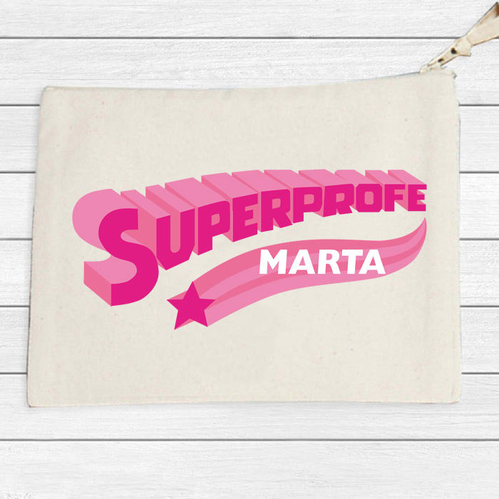 Regalos personalizados: Bolsas personalizadas: Neceser BIO personalizado 'Superprofe'