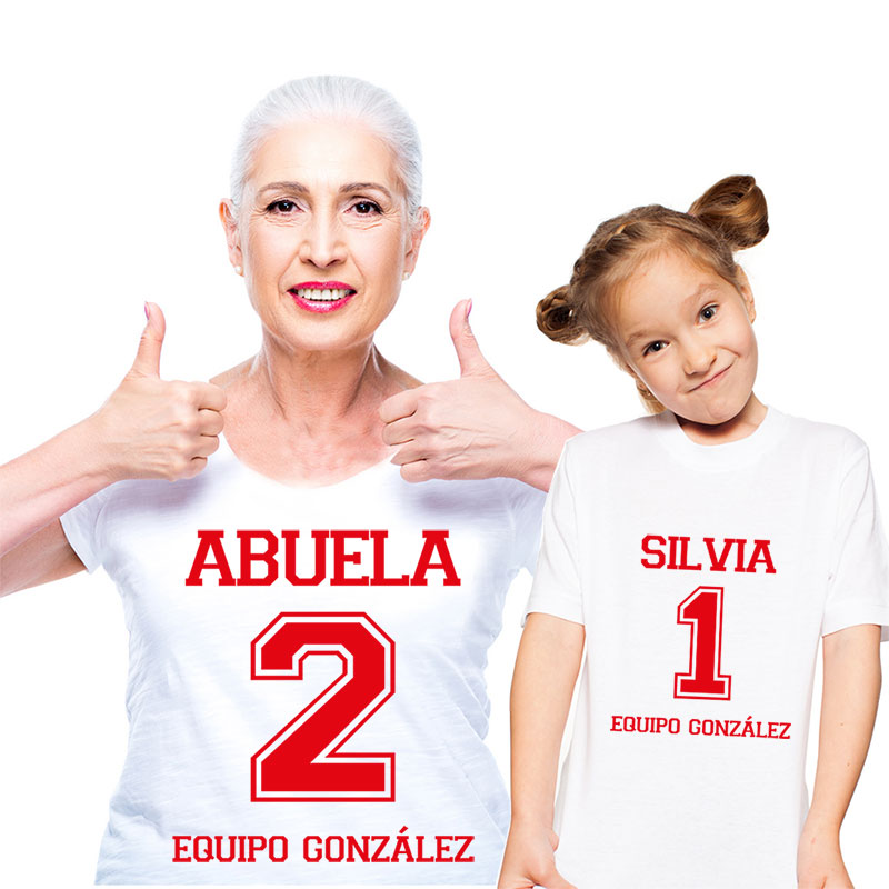 Regalos personalizados: Regalos con nombre: Pack camisetas abuela y nieta