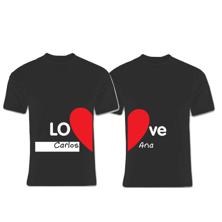 Regalos personalizados: Regalos con nombre: Pack camisetas LOVE personalizadas