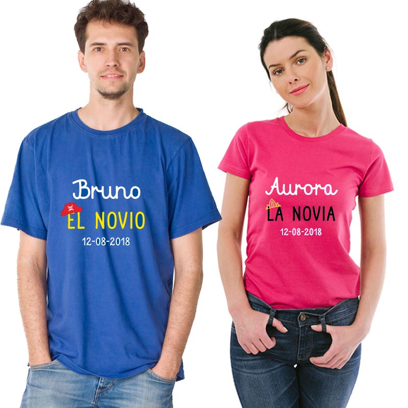 Regalos personalizados: Regalos con nombre: Pack camisetas personalizadas Los novios