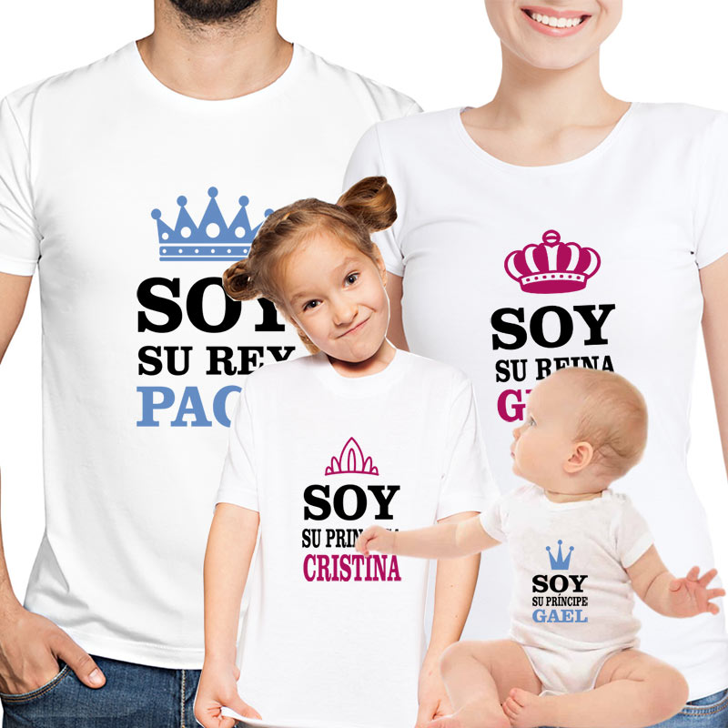 Regalos personalizados: Regalos con nombre: Pack camisetas personalizadas para familia