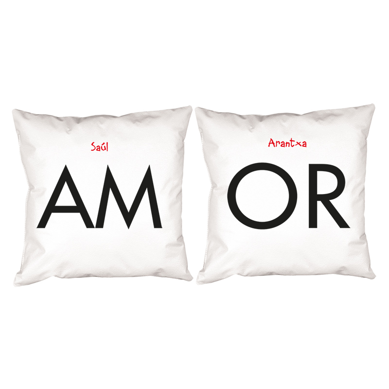 Regalos personalizados: Diseño y decoración: Pack de cojines AMOR personalizados