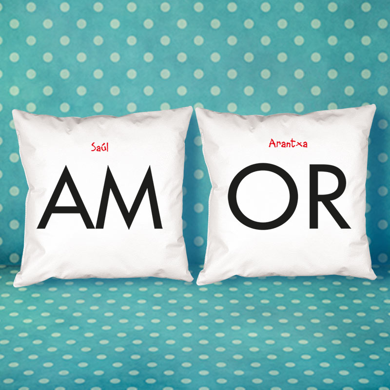 Regalos personalizados: Diseño y decoración: Pack de cojines AMOR personalizados