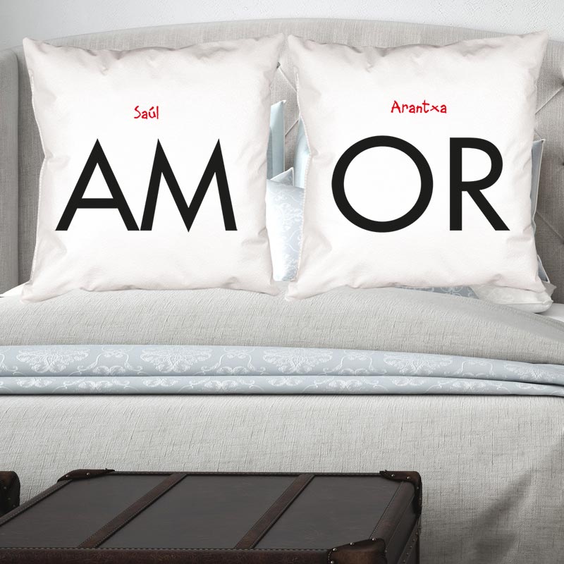 Regalos personalizados: Diseño y decoración: Pack de cojines AMOR personalizados