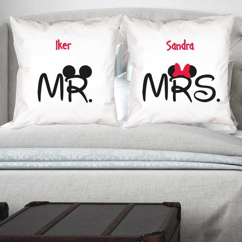 Regalos personalizados: Diseño y decoración: Pack de cojines Mr y Mrs personalizados