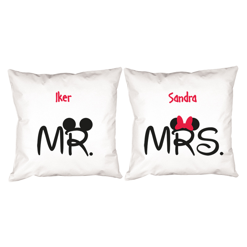 Regalos personalizados: Diseño y decoración: Pack de cojines Mr y Mrs personalizados