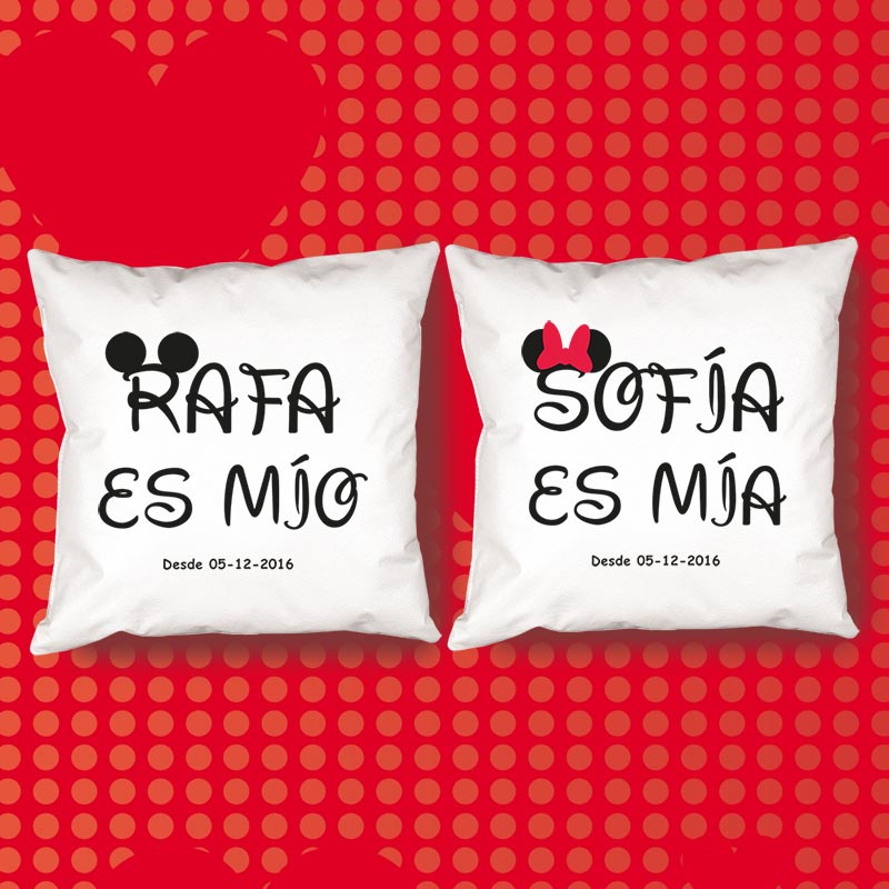 Regalos personalizados: Diseño y decoración: Pack de cojines personalizados "Es mío"