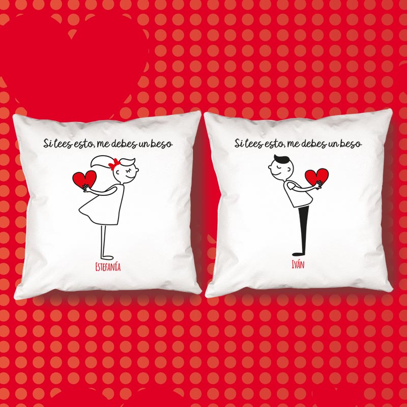 Regalos personalizados: Diseño y decoración: Pack de cojines personalizados "Si lees esto..."