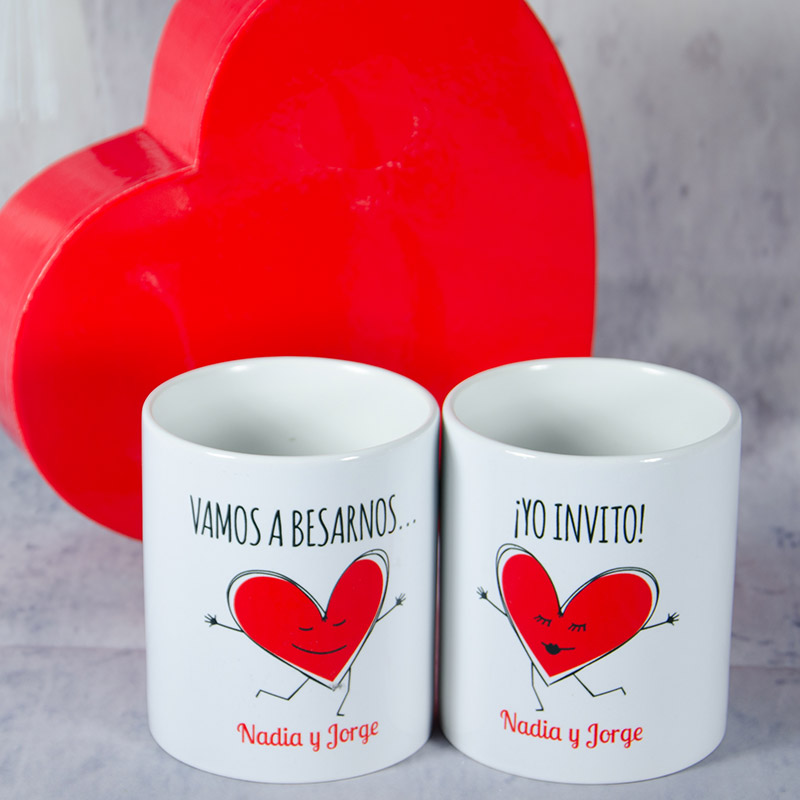 Regalos personalizados: Regalos con nombre: Pack de tazas personalizadas amor