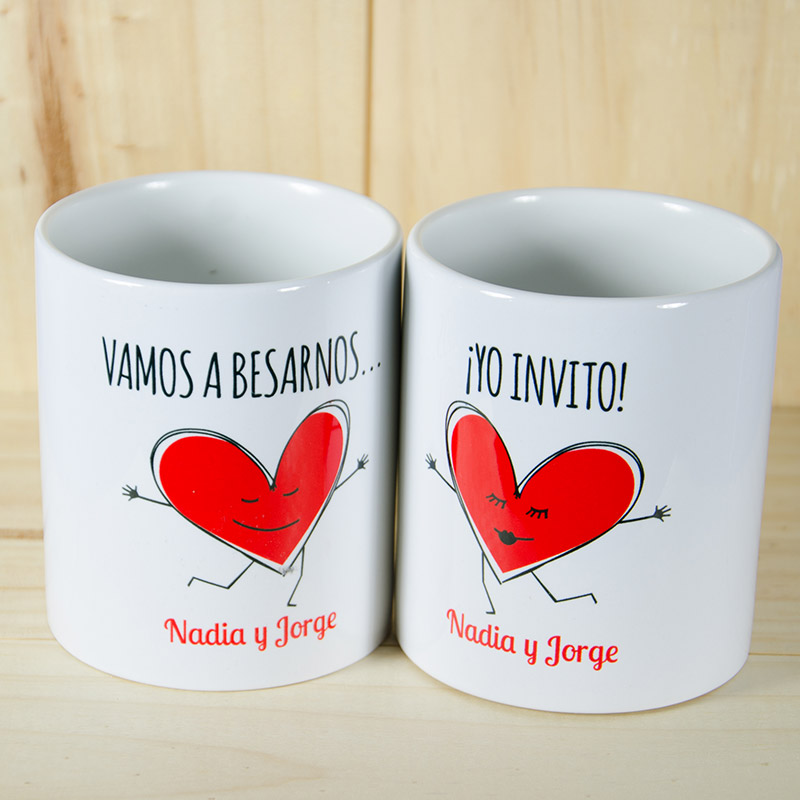 Regalos personalizados: Regalos con nombre: Pack de tazas personalizadas amor