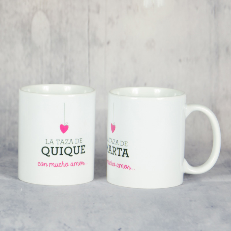 Regalos personalizados: Regalos con nombre: Pack de tazas San Valentín personalizadas