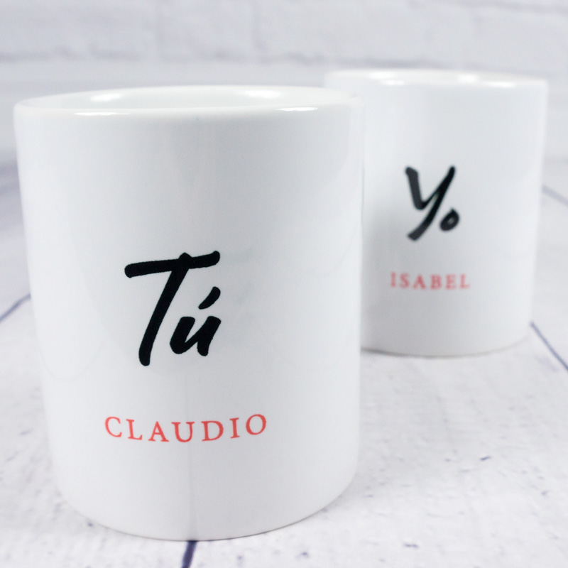 Regalos personalizados: Regalos con nombre: Pack de tazas Tú y Yo personalizadas