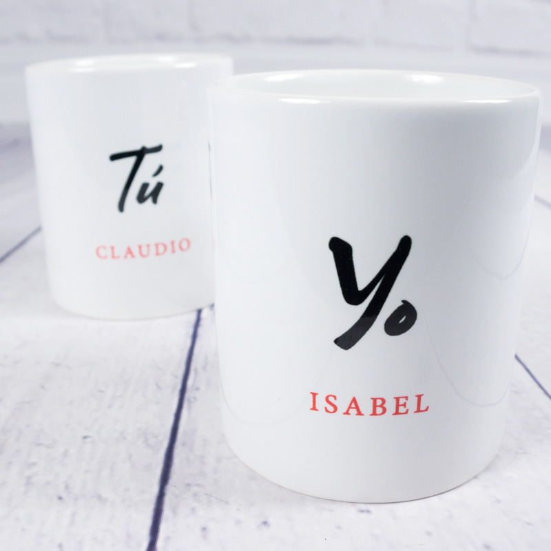 Regalos personalizados: Regalos con nombre: Pack de tazas Tú y Yo personalizadas