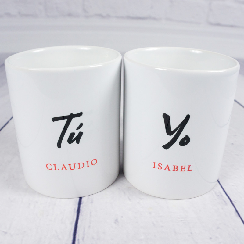 Regalos personalizados: Regalos con nombre: Pack de tazas Tú y Yo personalizadas