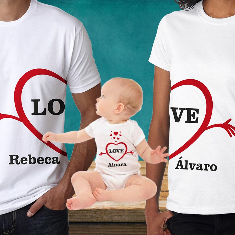 Regalos personalizados: Regalos con nombre: Pack familia Love personalizado