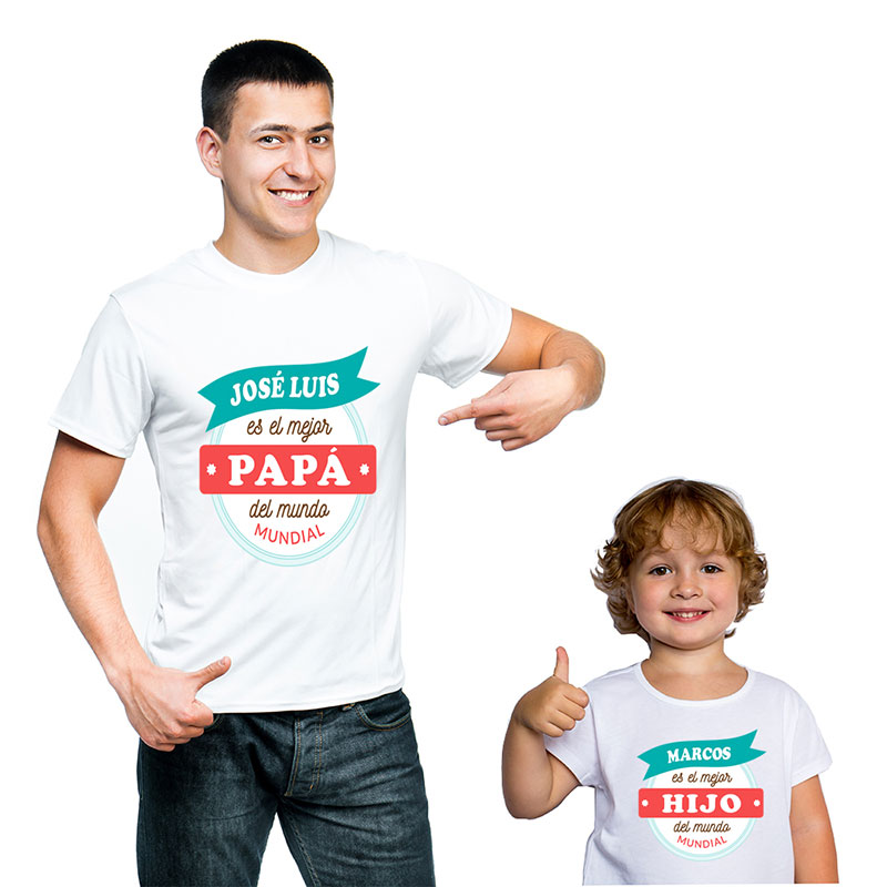 Pack personalizado mejor padre y mejor hijo. playeras de papa e hija. 