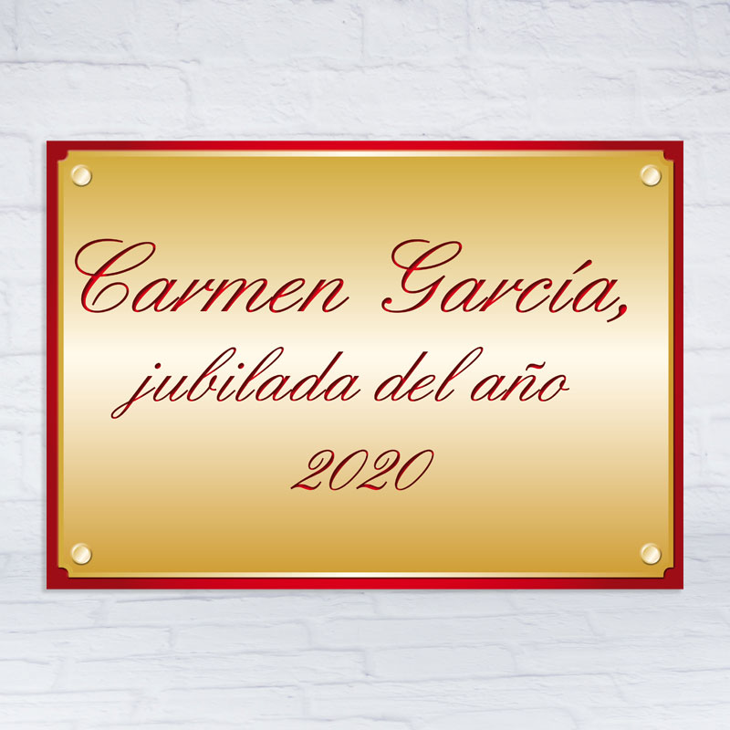 Placa conmemorativa personalizada