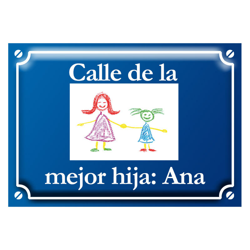 Regalos personalizados: Regalos con el dibujo de tus hijos: Placa de calle con el dibujo de tu hijo