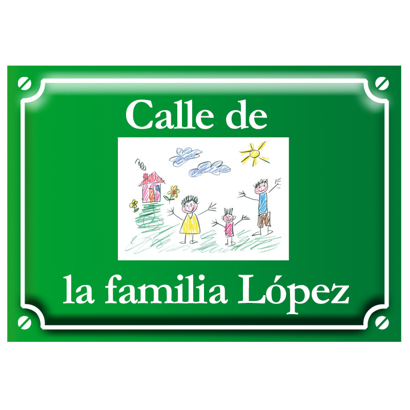 Regalos personalizados: Regalos con el dibujo de tus hijos: Placa de calle con el dibujo de tu hijo