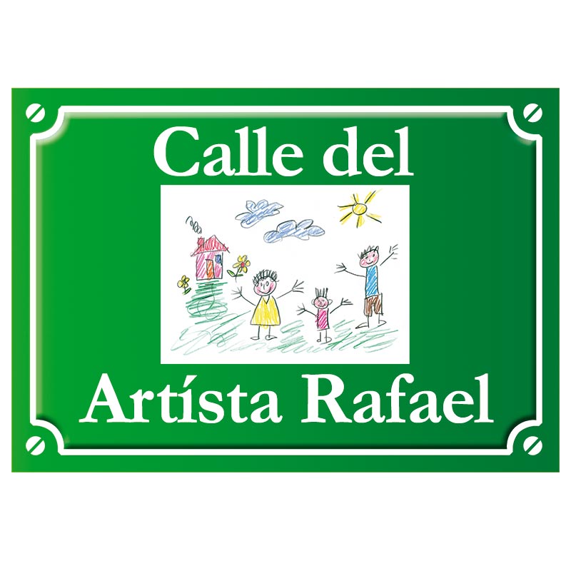 Regalos personalizados: Regalos con el dibujo de tus hijos: Placa de calle con el dibujo de tu hijo