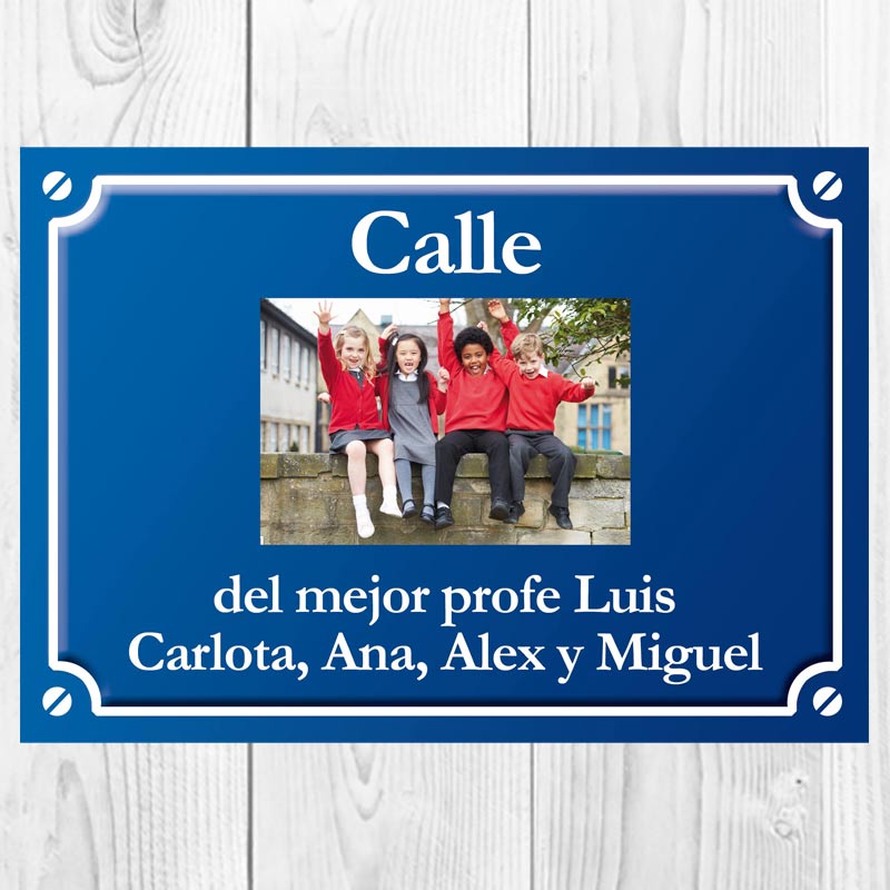 Regalos personalizados: Regalos con fotos: Placa de calle foto personalizada para profe