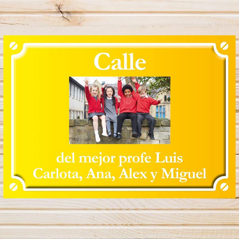 Regalos personalizados: Regalos con fotos: Placa de calle foto personalizada para profe