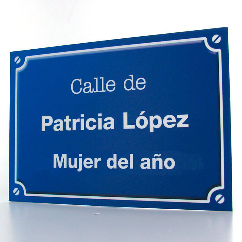 Placa de calle personalizada