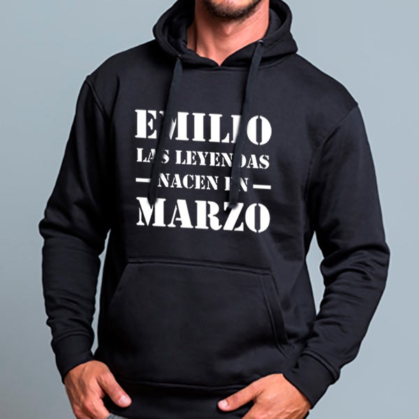 Regalos personalizados: Regalos con nombre: Sudadera personalizada las leyendas nacen en