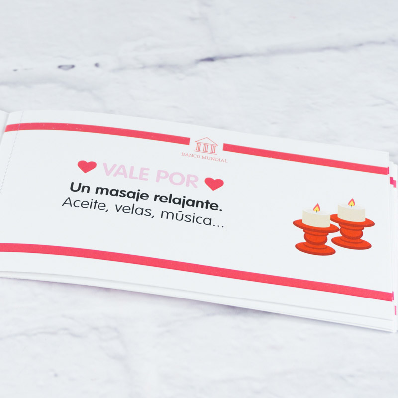 Regalos personalizados: Libros personalizados: Talonario para parejas personalizado