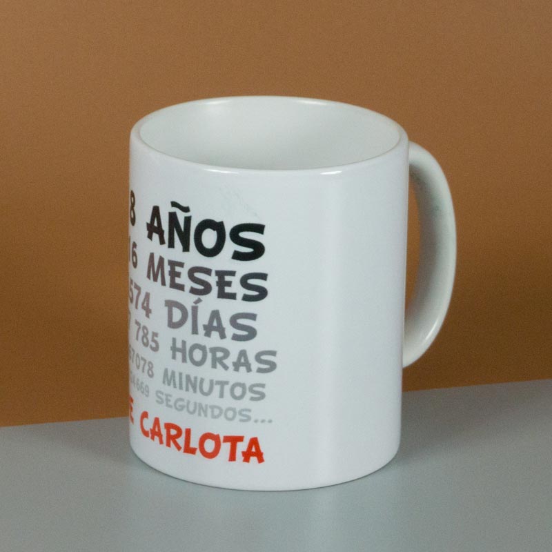 Regalos personalizados: Tazas personalizadas: Taza 18 cumpleaños personalizada