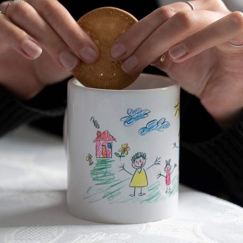 Regalos personalizados: Tazas personalizadas: Taza con el dibujo de tu hijo