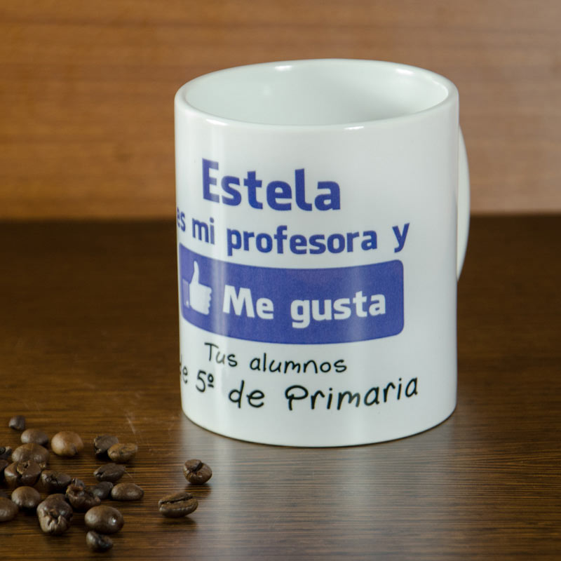 Regalos personalizados: Tazas personalizadas: Taza personalizada "Me gusta mi profesor"