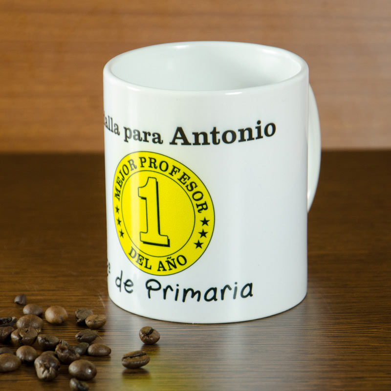 Regalos personalizados: Tazas personalizadas: Taza personalizada 'Medalla al mejor profe del año'